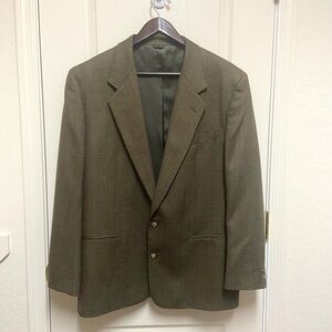 Louis Raphael 44R Men's 100% Wool Brown & Black Glen Plaid Blazer